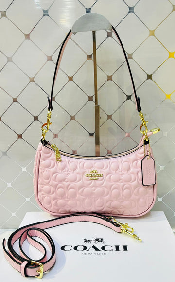 COACH Teri Signature C Embossed Leather Shoulder Bag