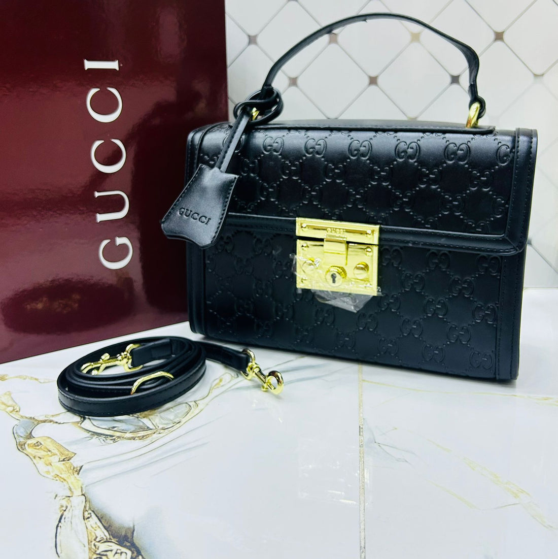 Gucci padlock largetop handle bag