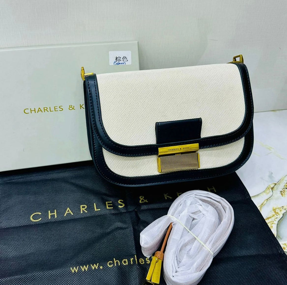 Charles & Keith structured flap shoulder/crossbody bag