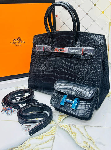 HERMÈS Birkin Croc Embossed Handbag