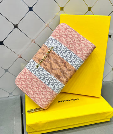 Michael Kors MK Monogram Stripe Continental Wallet